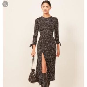 Reformation Black and White Polka Dot Dress